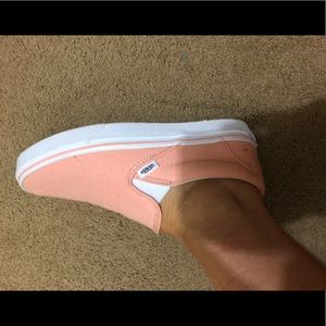 Salmon pink, women’s 7.5, slip on vans